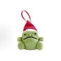 Christmas Frog Plush Ornament, Cute Green Ricky Frog Hanging Decoration with Santa Hat, Festive Xmas Tree Ornament Holiday Gift