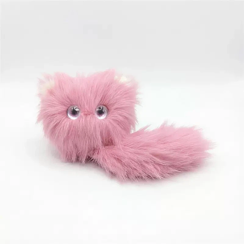 Multi‑Language AI Interactive Fluffy Pink Cat Plush Doll, Phone Connectable, Expressive Movable Eyes